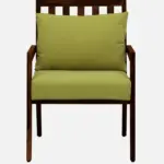 wilton Sheesham Wood Arm Chair In Green & Rustic Teak Finish Set Of 2 - Image 5