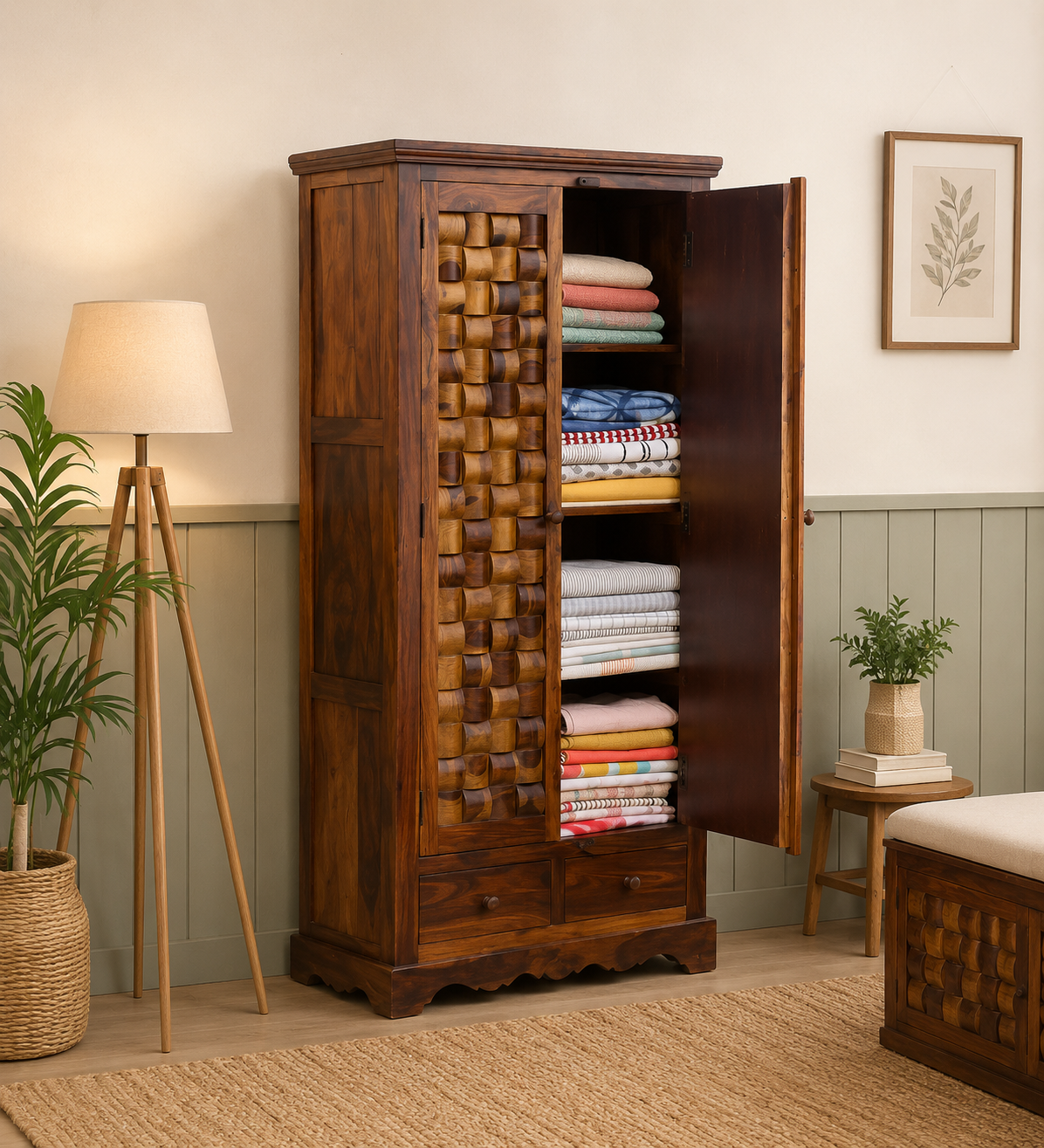 Cvok-Contemporary-Wooden-Grain-Storage-Wardrobe-classic-wood-1.webp Cvok Contemporary Wooden Grain Storage Wardrobe - Image 1