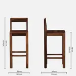 Gavro Solid Wood Bar Chairs in Dark Walnut Finish (Set of 2) - Image 3