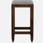 Alder Sheesham Wood Bar Stool in Walnut Finish - Image 3